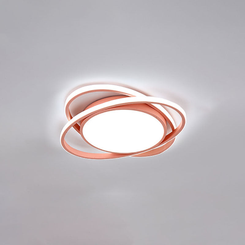 Modern Creative LED Flush Mount Circular 3-Light Ceiling Fixture with Acrylic Shade