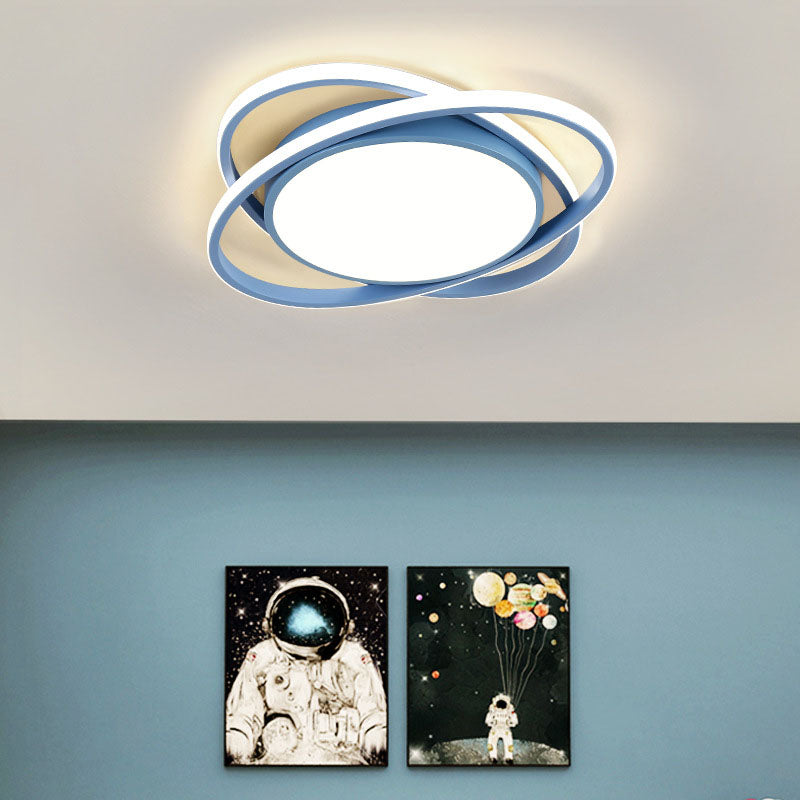 Modern Creative LED Flush Mount Circular 3-Light Ceiling Fixture with Acrylic Shade