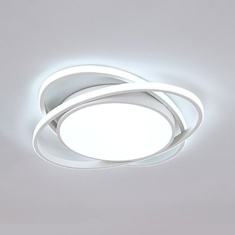 Modern Creative LED Flush Mount Circular 3-Light Ceiling Fixture with Acrylic Shade