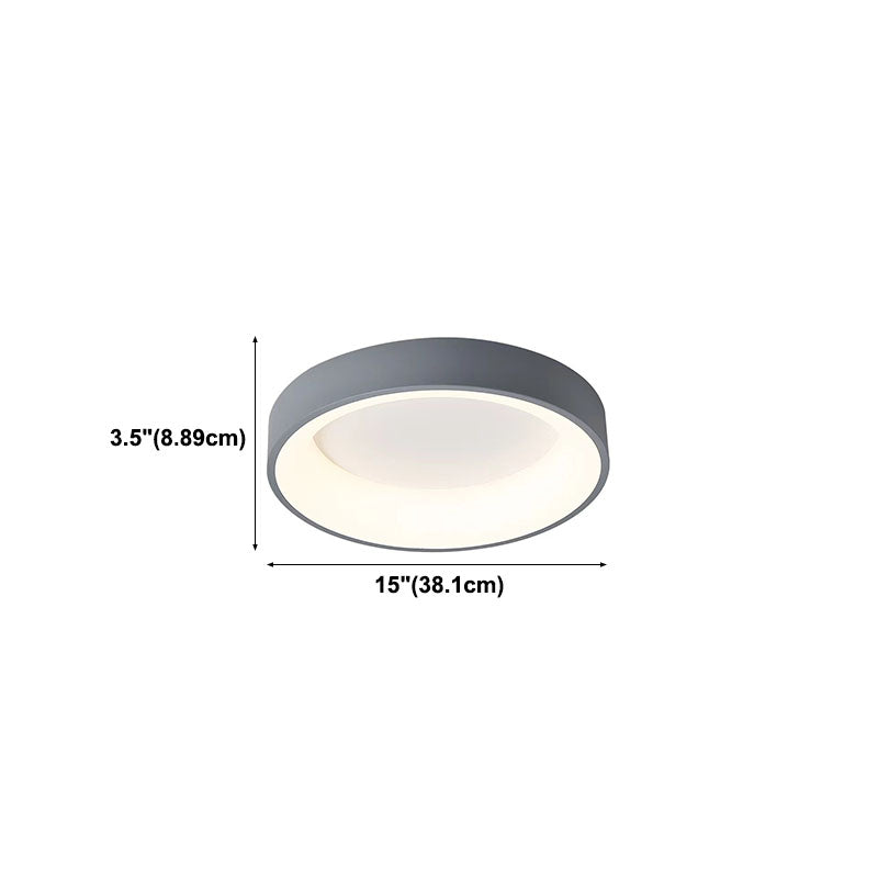 Modern Simplicity LED Ceiling Light Acrylic Circular Flush Mount in Gray