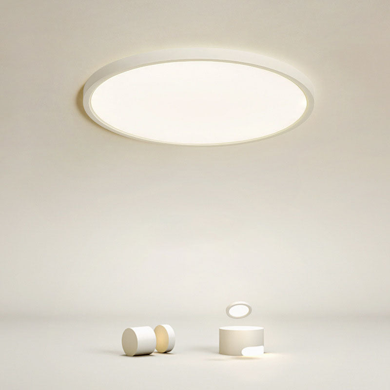 White Acrylic Ceiling Fixture in Modern Minimalist Circular LED Flush Mount for Bedroom