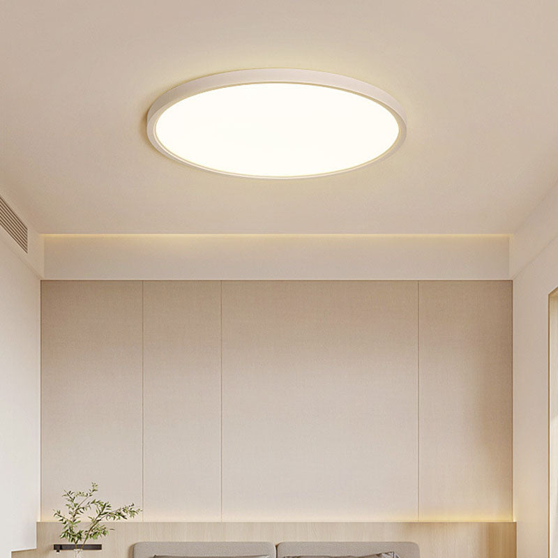 White Acrylic Ceiling Fixture in Modern Minimalist Circular LED Flush Mount for Bedroom