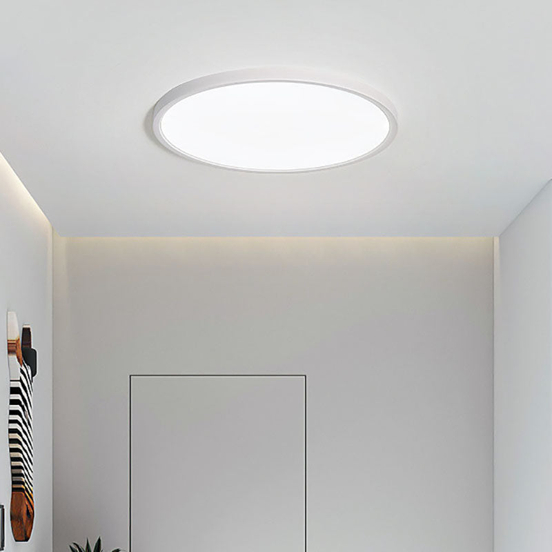 White Acrylic Ceiling Fixture in Modern Minimalist Circular LED Flush Mount for Bedroom