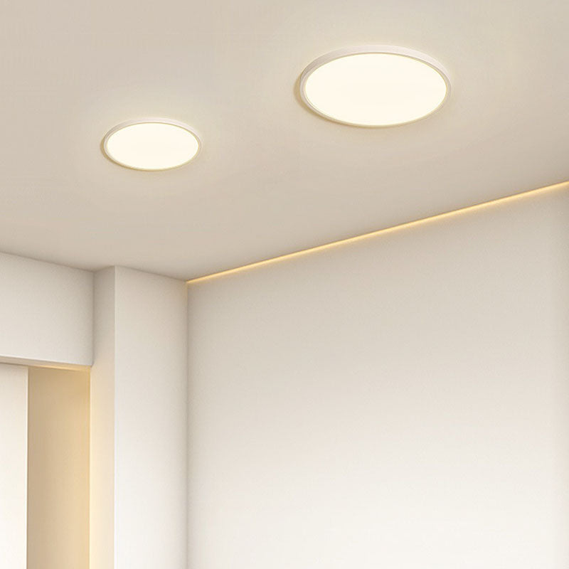 White Acrylic Ceiling Fixture in Modern Minimalist Circular LED Flush Mount for Bedroom