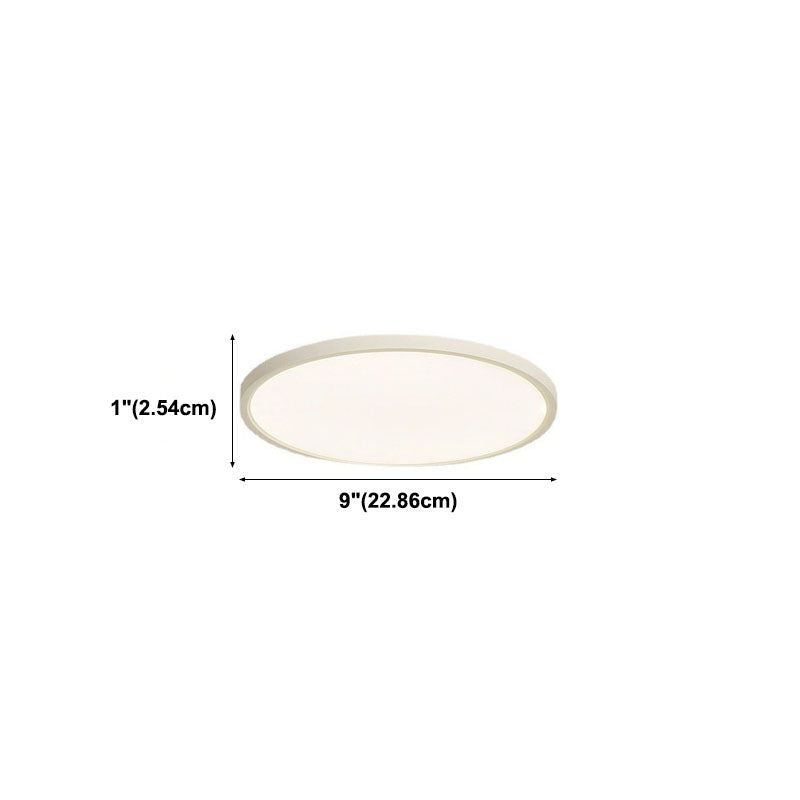 White Acrylic Ceiling Fixture in Modern Minimalist Circular LED Flush Mount for Bedroom