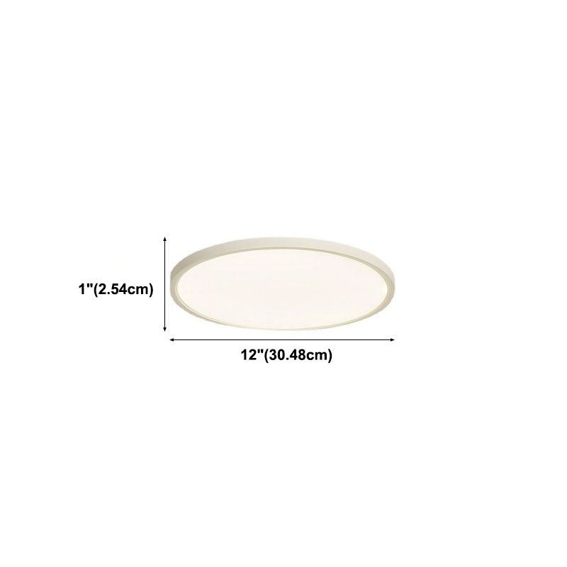 White Acrylic Ceiling Fixture in Modern Minimalist Circular LED Flush Mount for Bedroom