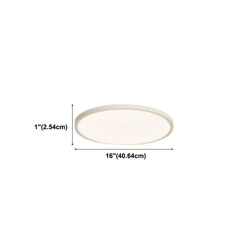 White Acrylic Ceiling Fixture in Modern Minimalist Circular LED Flush Mount for Bedroom