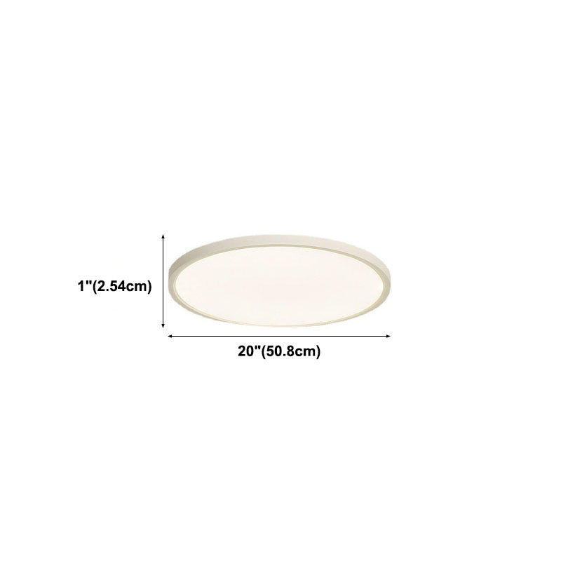 White Acrylic Ceiling Fixture in Modern Minimalist Circular LED Flush Mount for Bedroom