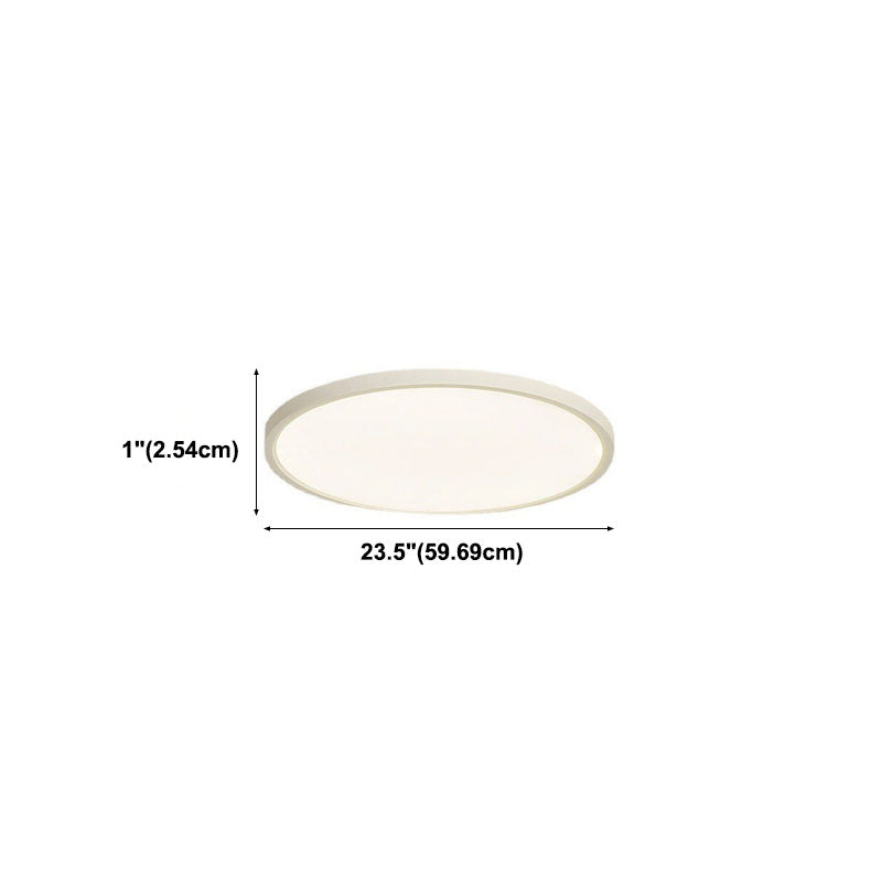 White Acrylic Ceiling Fixture in Modern Minimalist Circular LED Flush Mount for Bedroom