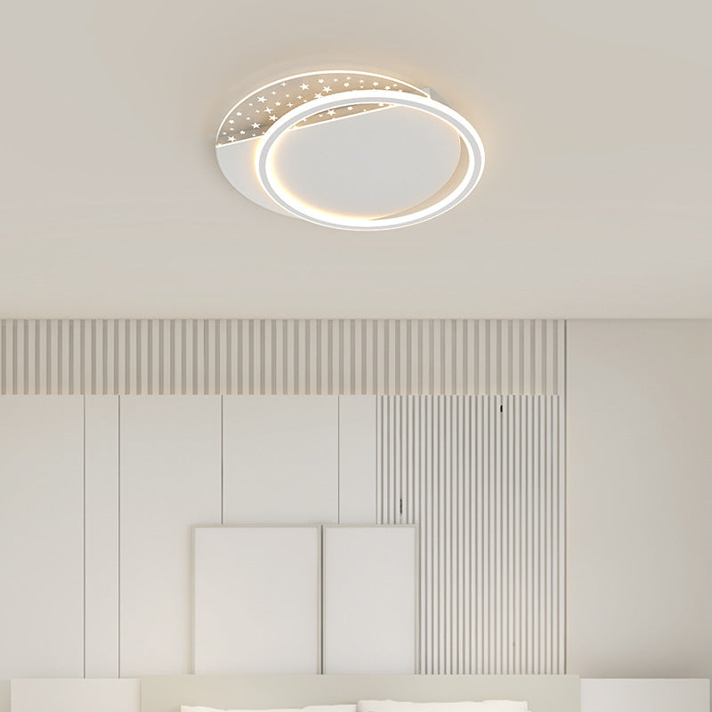 White Circular Ceiling Fixture in Modern Creative Style Acrylic LED Flush Mount