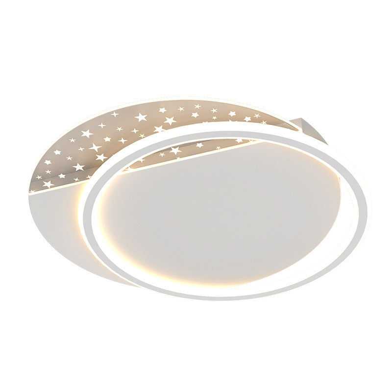 White Circular Ceiling Fixture in Modern Creative Style Acrylic LED Flush Mount