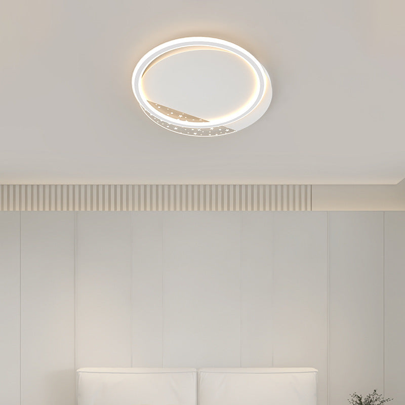 White Circular Ceiling Fixture in Modern Creative Style Acrylic LED Flush Mount