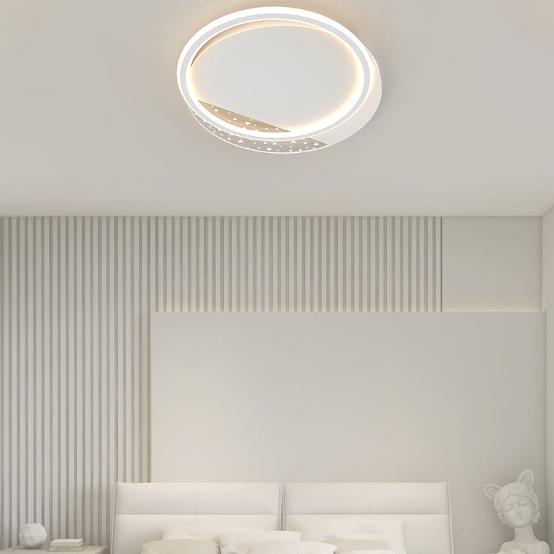 White Circular Ceiling Fixture in Modern Creative Style Acrylic LED Flush Mount