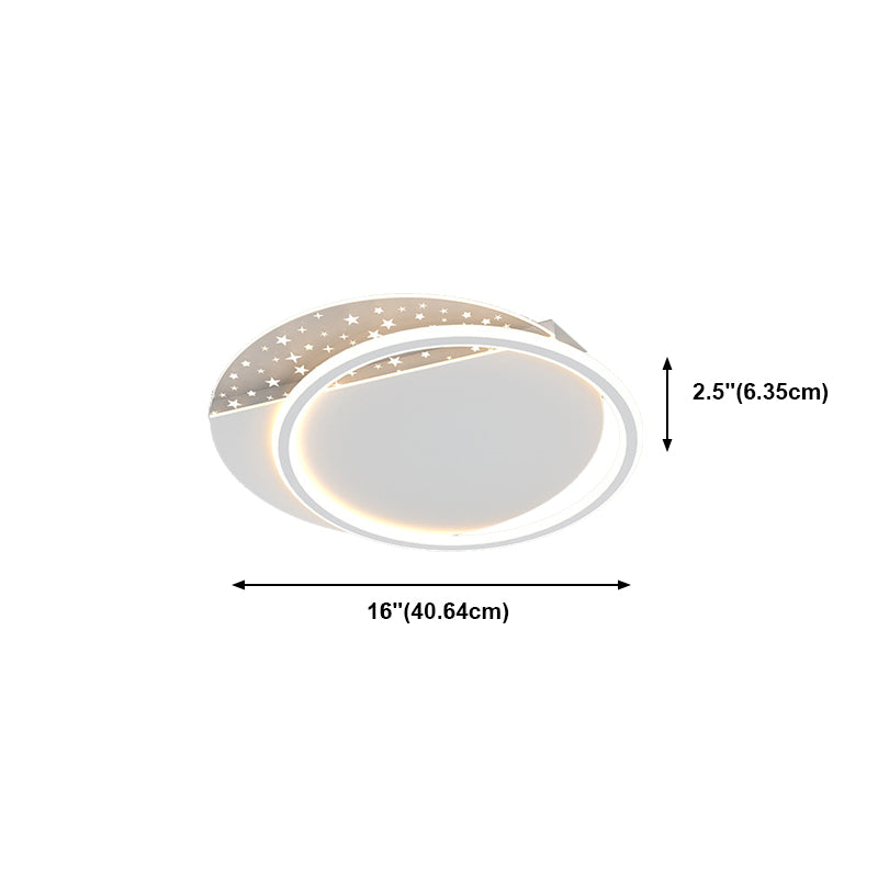 White Circular Ceiling Fixture in Modern Creative Style Acrylic LED Flush Mount