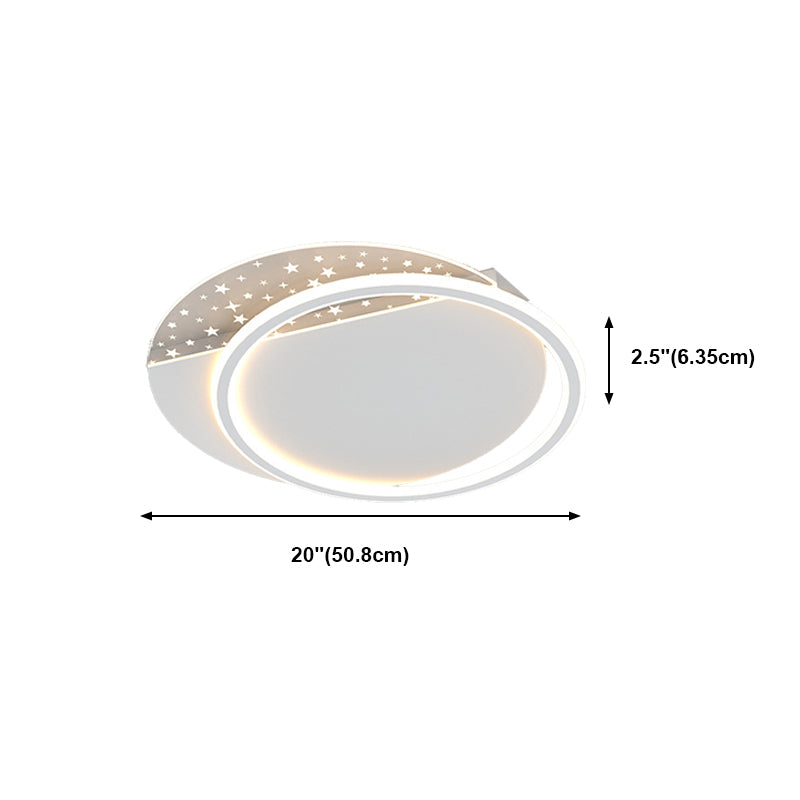 White Circular Ceiling Fixture in Modern Creative Style Acrylic LED Flush Mount