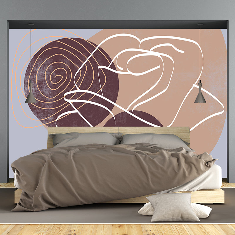 Abstract Pattern Mildew Resistant Wallpaper Bohemian Style Sleeping Room Wall Mural