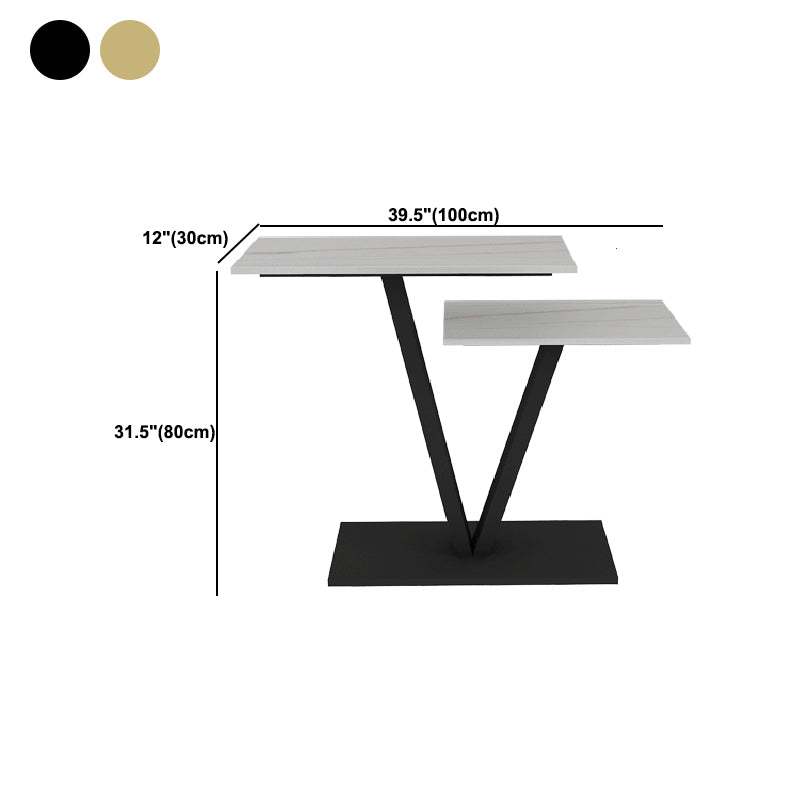 Glam Rectangle Pedestal Stain Resistant Scratch Resistant Sofa Table