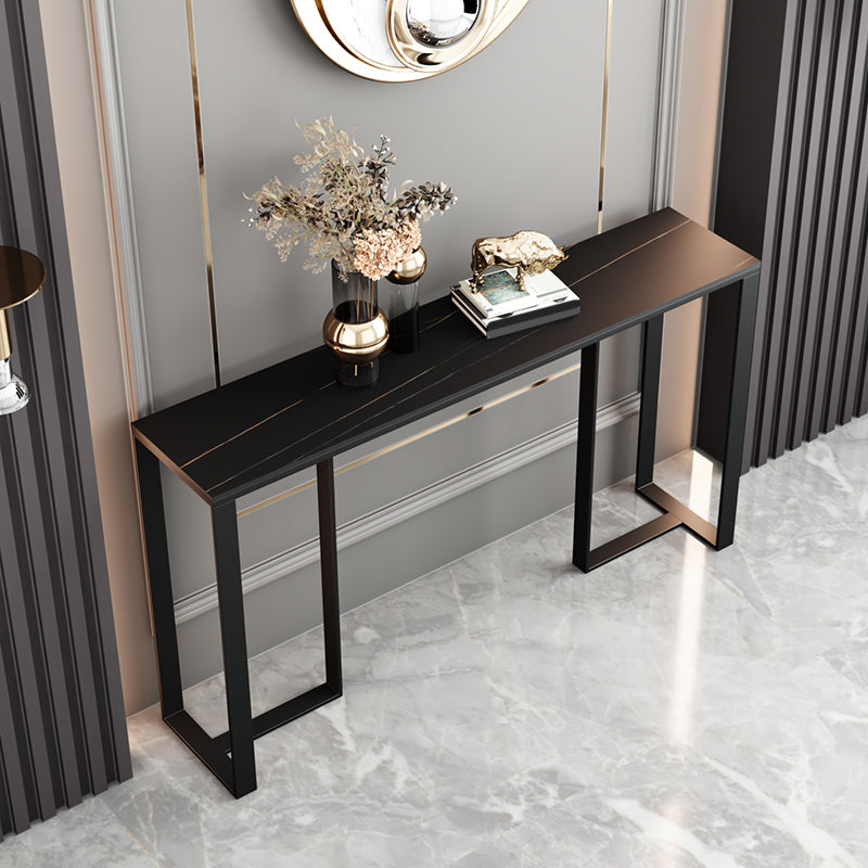 Contemporary Slate Rectangle Stain Resistant 4 Legs Console Table