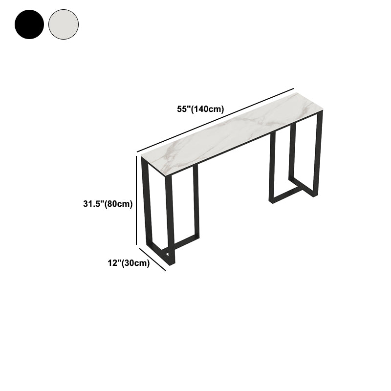 Contemporary Slate Rectangle Stain Resistant 4 Legs Console Table