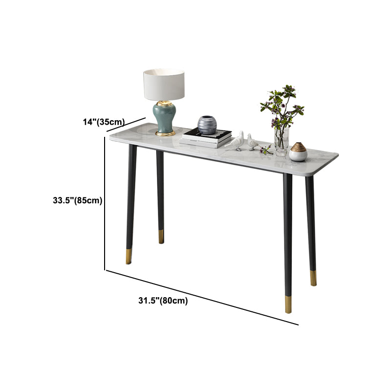 Contemporary Slate Rectangle Scratch Resistant Stain Resistant Sofa Table