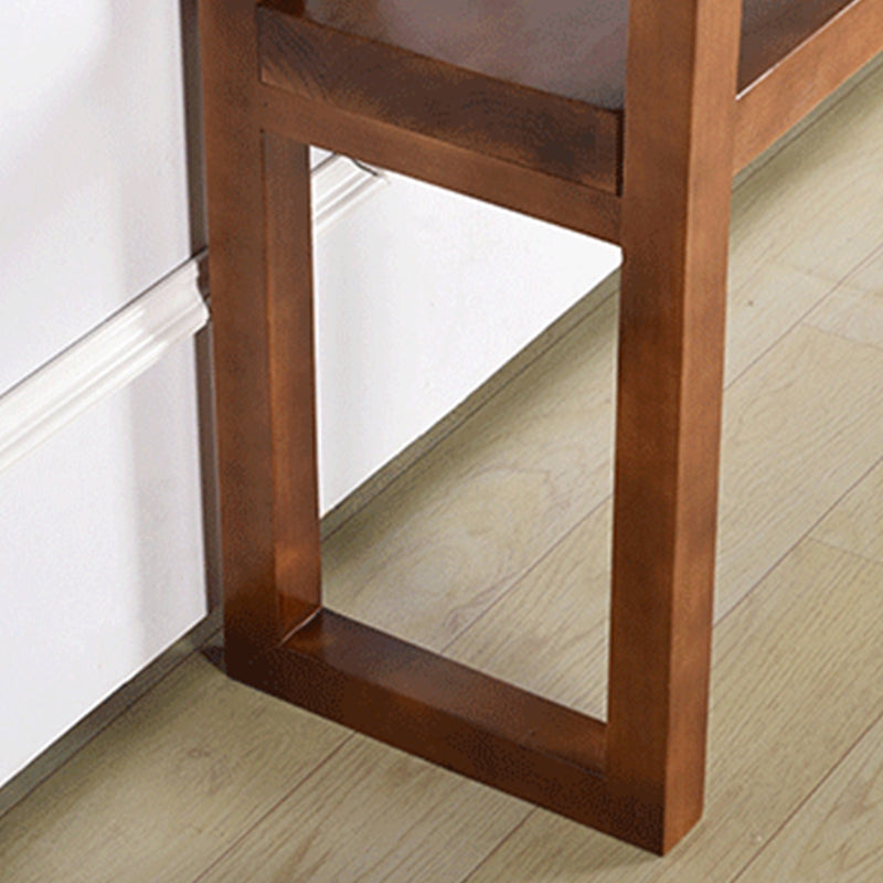 Solid Wood Console Table Wood Frame Accent Table with 1-shelf