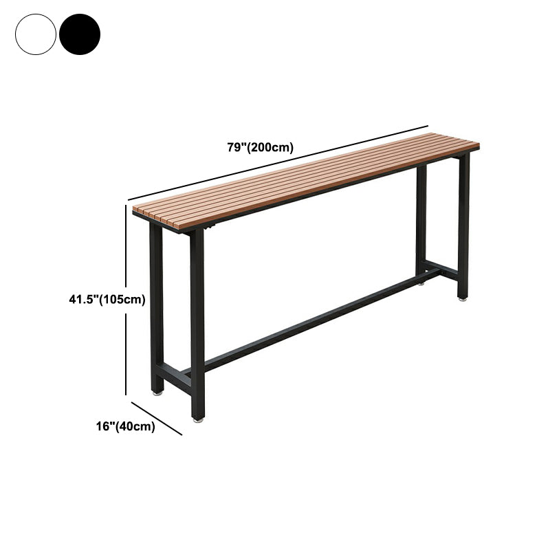 Artificial Wood Bar Dining Table Modern Rectangle Bar Table with Trestle for Balcony