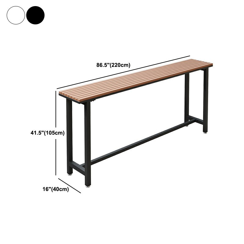 Artificial Wood Bar Dining Table Modern Rectangle Bar Table with Trestle for Balcony