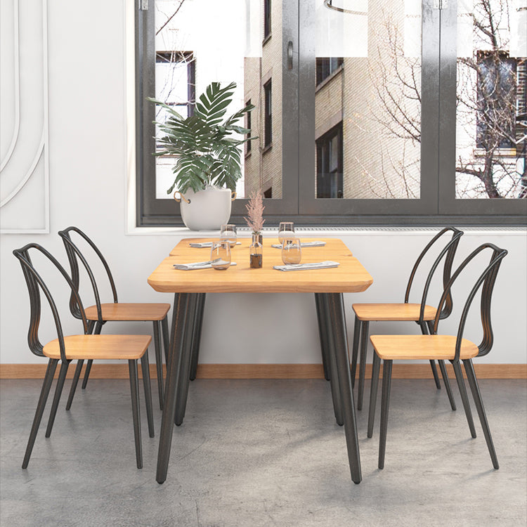 Industrial Style Dining Table Solid Wood 4 Legs Table for Dining Room