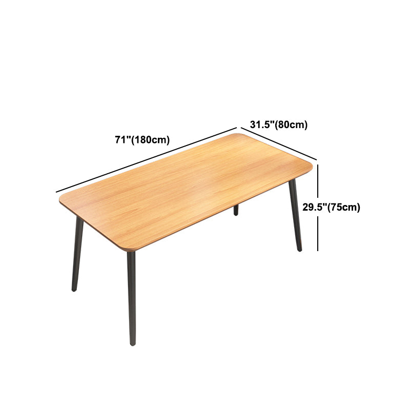 Industrial Style Dining Table Solid Wood 4 Legs Table for Dining Room