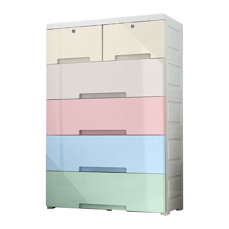 Contemporary Storage Cabinet with Legs Plastic Wardrobe Closet