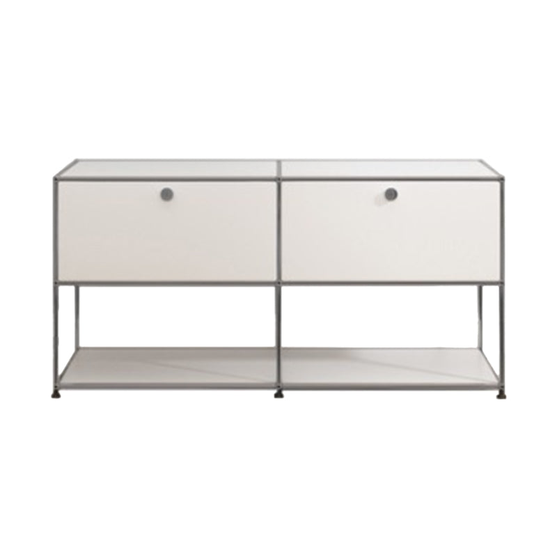 Contemporary Style Stainless Steel Sideboard White Storage Sideboard