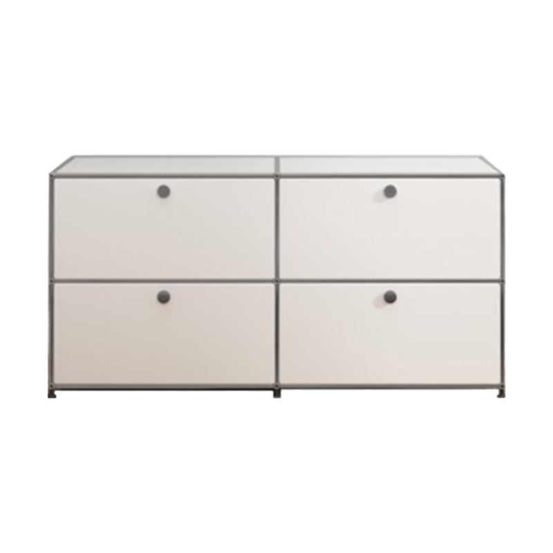 Contemporary Style Stainless Steel Sideboard White Storage Sideboard