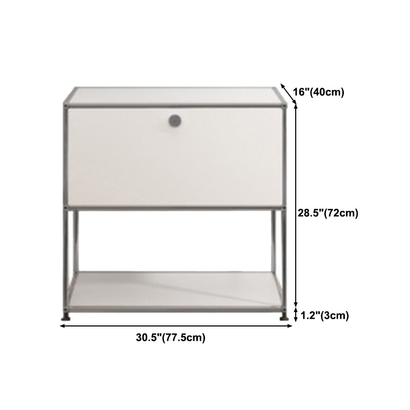 Contemporary Style Stainless Steel Sideboard White Storage Sideboard