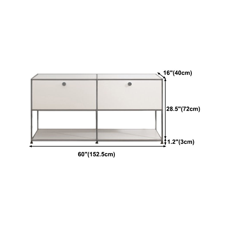 Contemporary Style Stainless Steel Sideboard White Storage Sideboard