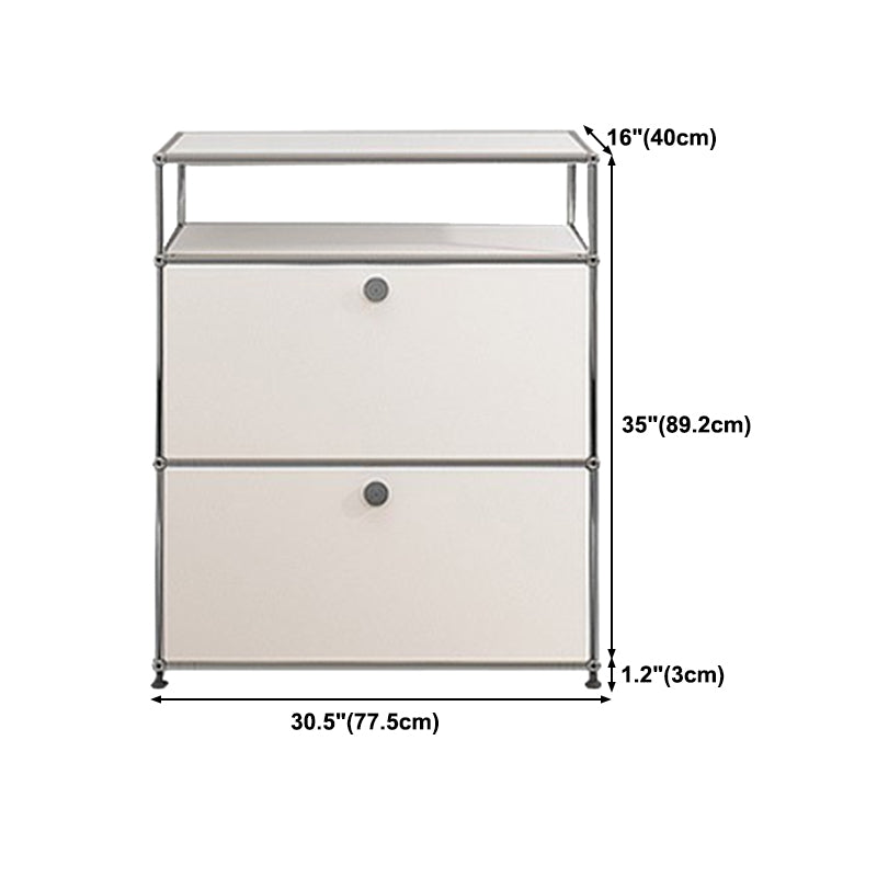 Contemporary Style Stainless Steel Sideboard White Storage Sideboard