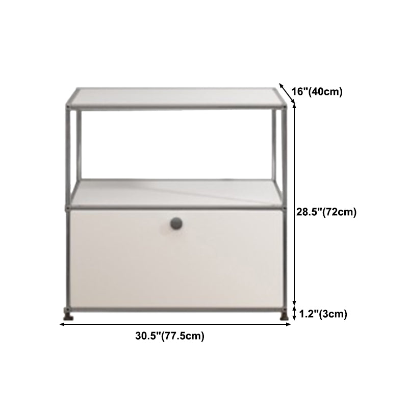 Contemporary Style Stainless Steel Sideboard White Storage Sideboard