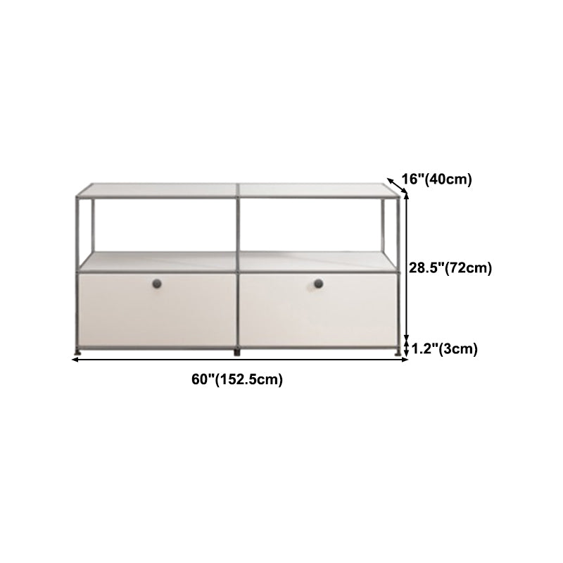 Contemporary Style Stainless Steel Sideboard White Storage Sideboard