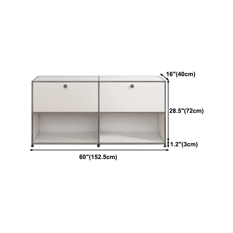 Contemporary Style Stainless Steel Sideboard White Storage Sideboard