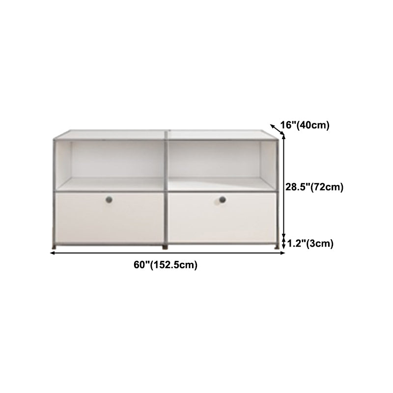 Contemporary Style Stainless Steel Sideboard White Storage Sideboard