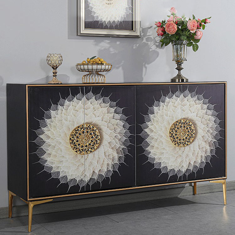 Glam Sideboard Engineered Wood Sideboard with Doors for Living Room