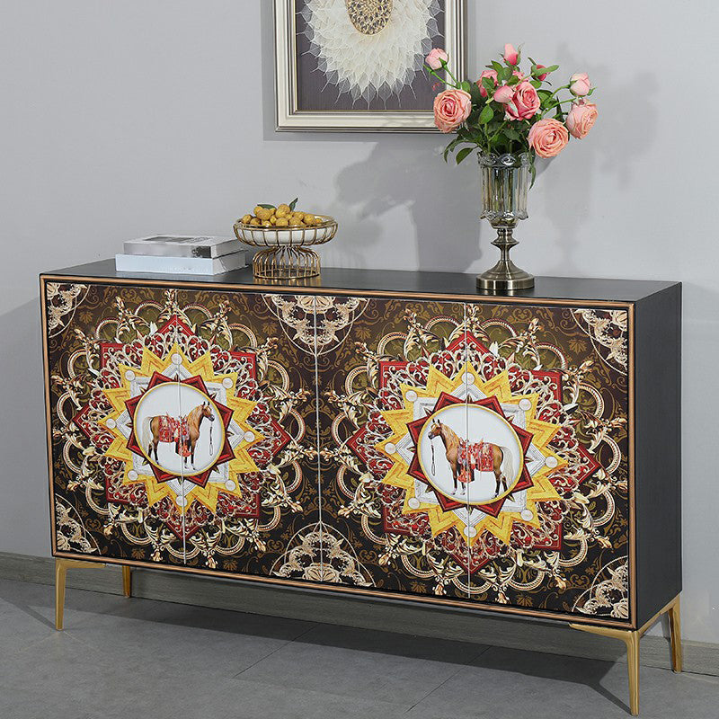 Glam Sideboard Engineered Wood Sideboard with Doors for Living Room