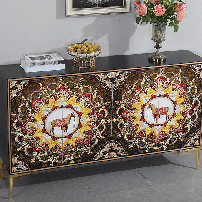 Glam Sideboard Engineered Wood Sideboard with Doors for Living Room