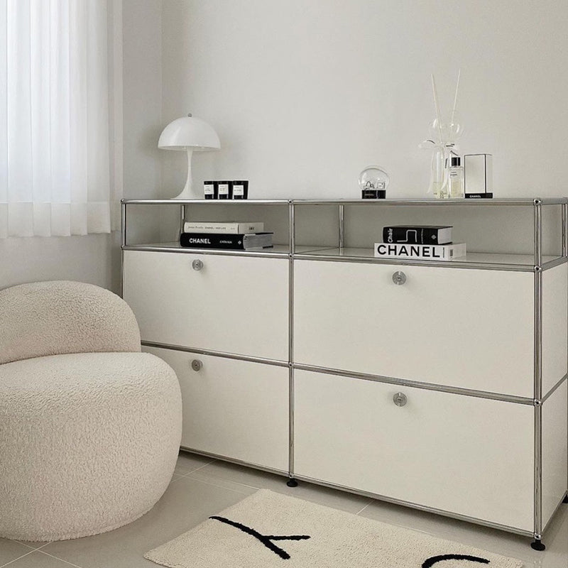 Contemporary Style Sideboard Metal Storage Sideboard for Kitchen