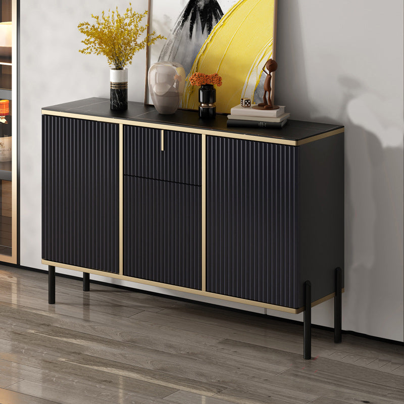 Glam Style Buffet Sideboard Sintered Stone Top Server with Door and Drawer for Home Use