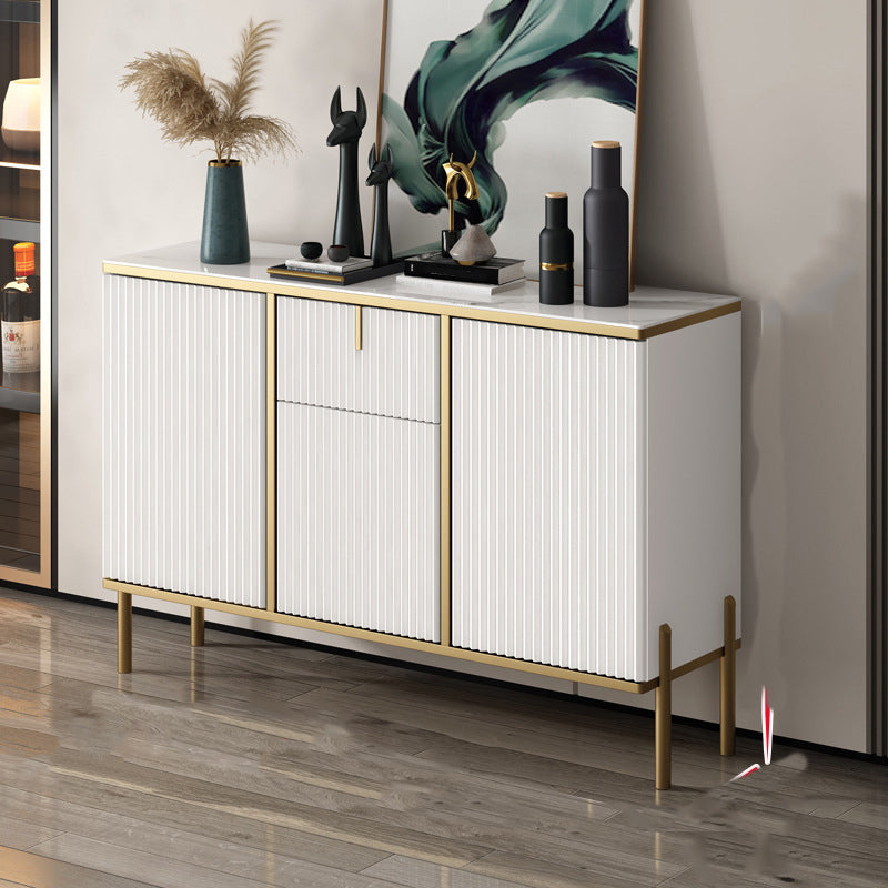 Glam Style Buffet Sideboard Sintered Stone Top Server with Door and Drawer for Home Use