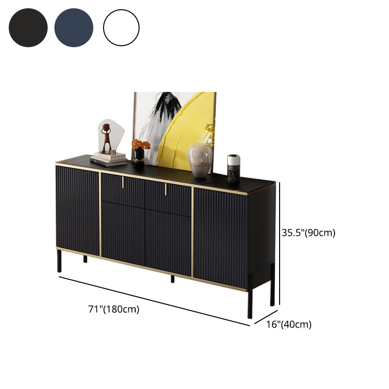 Glam Style Buffet Sideboard Sintered Stone Top Server with Door and Drawer for Home Use