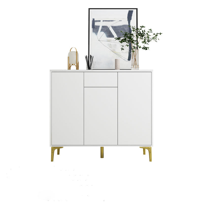 Glam Style Sideboard White Wooden Buffet Stand for Dining Room