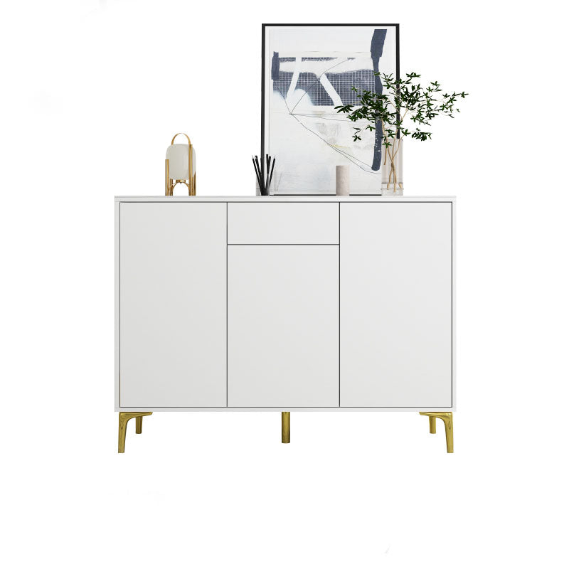 Glam Style Sideboard White Wooden Buffet Stand for Dining Room