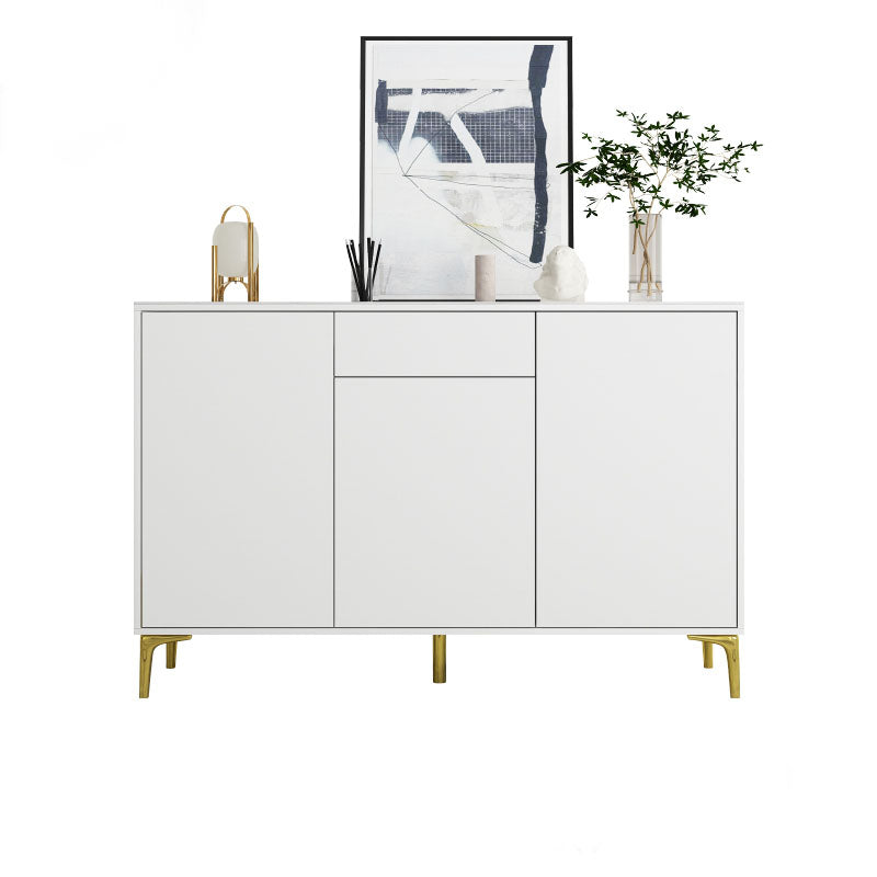 Glam Style Sideboard White Wooden Buffet Stand for Dining Room