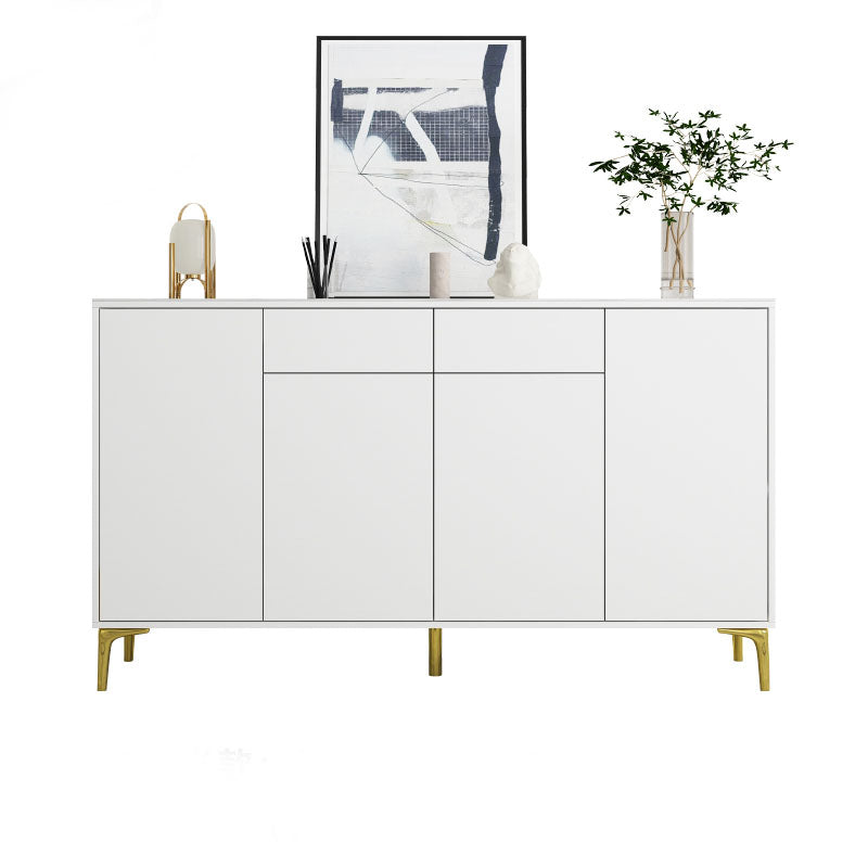 Glam Style Sideboard White Wooden Buffet Stand for Dining Room